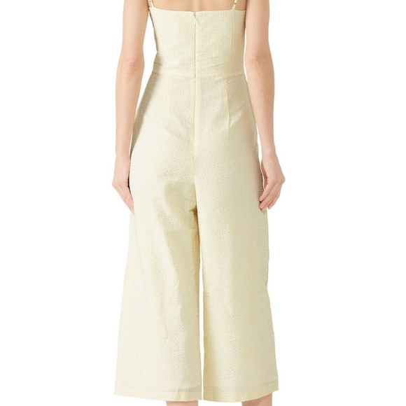 HUTCH Seersucker Jumpsuit Wide Leg Yellow White Pinstripe Savannah Size 2 ($280) - Picture 2 of 7